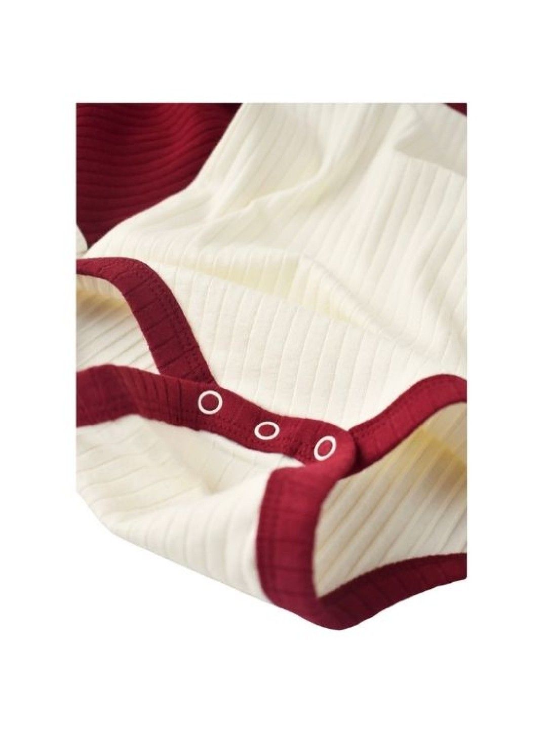 bean fashion Babycosy Organic Shortsleeves Bodysuit Set of 2 (Creamy White & Red- Image 2)