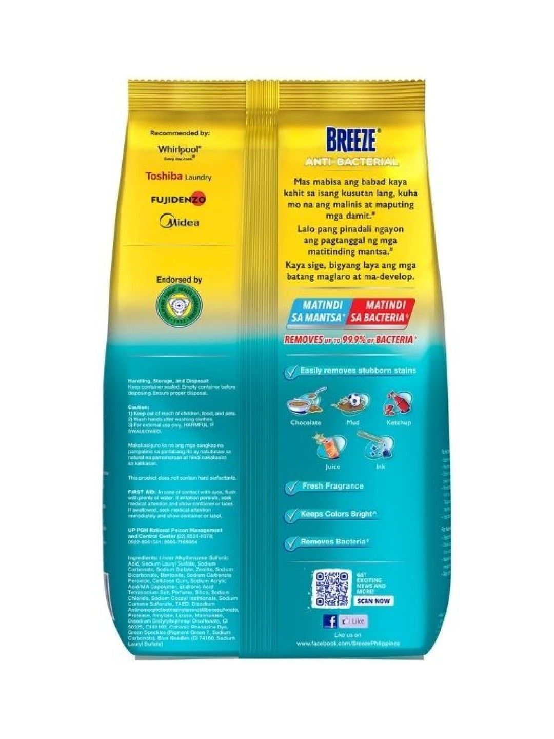 Breeze Antibacterial Laundry Powder Detergent Pouch (1320 g) (No Color- Image 2)