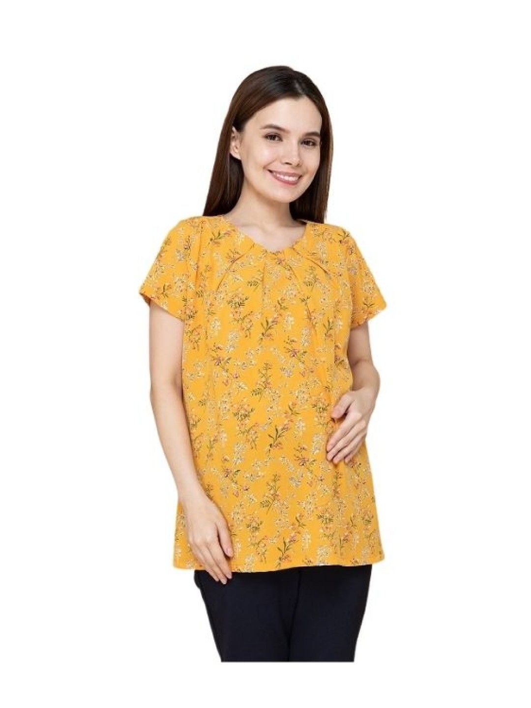 Mother2Be Krista Maternity Blouse (Yellow- Image 2)