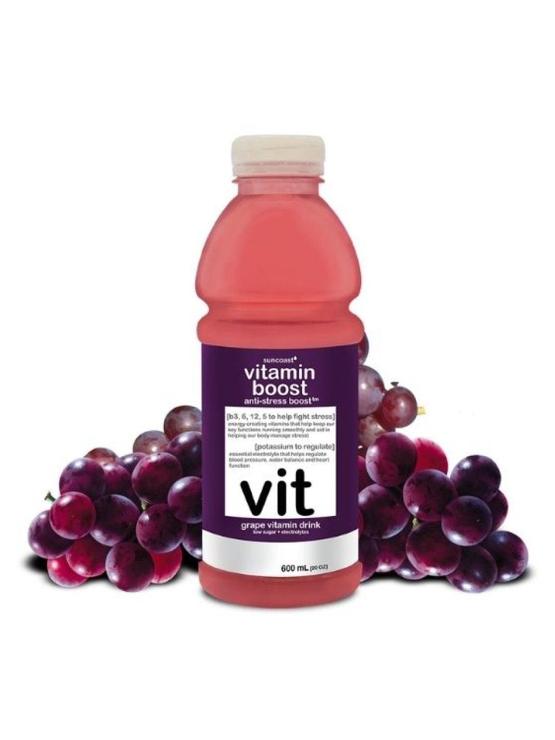 Vitamin Boost Anti-Stress Boost Grape Vitamin Drink (600ml) (6-pack) (No Color- Image 2)