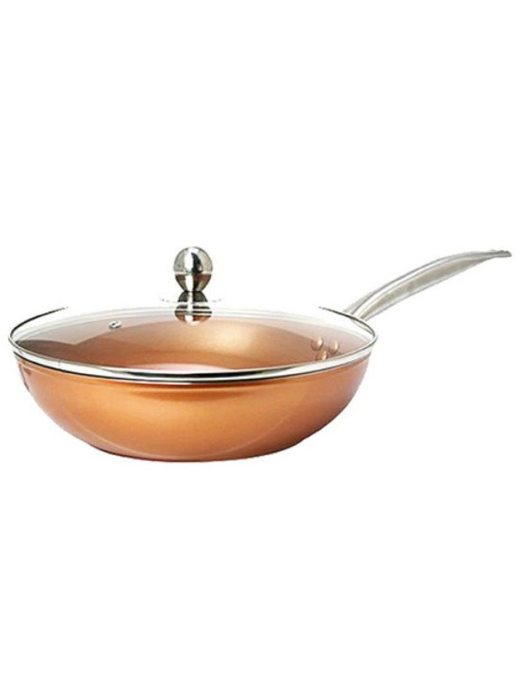 Masflex Aluminum Non-stick Copper Forged Wok with Lid (28 cm/3 Liter) (No Color- Image 2)