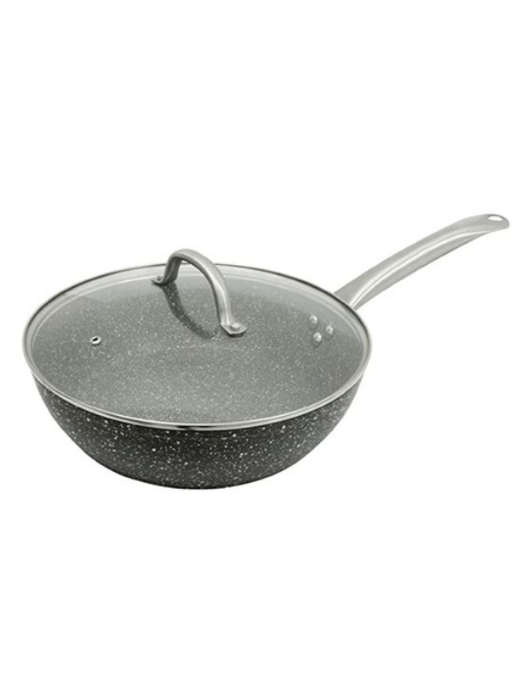 Masflex Aluminum Non-Stick Stone Deep Frypan with Lid (28 cm/3.5 Liter)