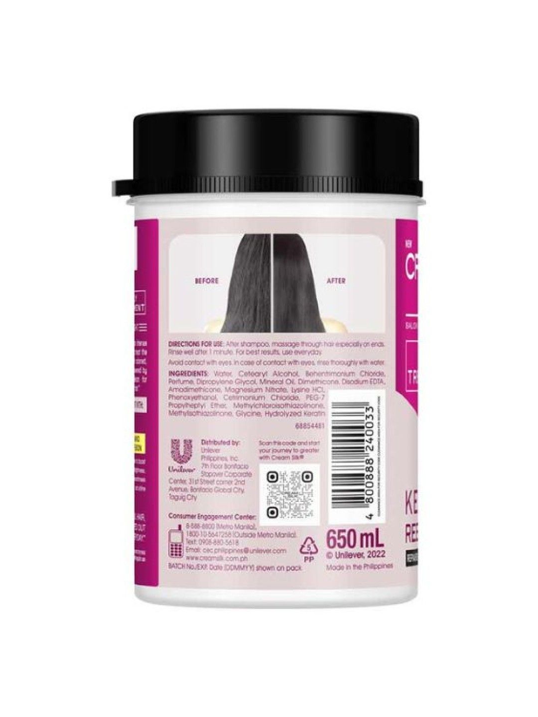 Cream Silk Treatment Keratin Rebond Straight (650ml) Buy One Get One (No Color- Image 2)