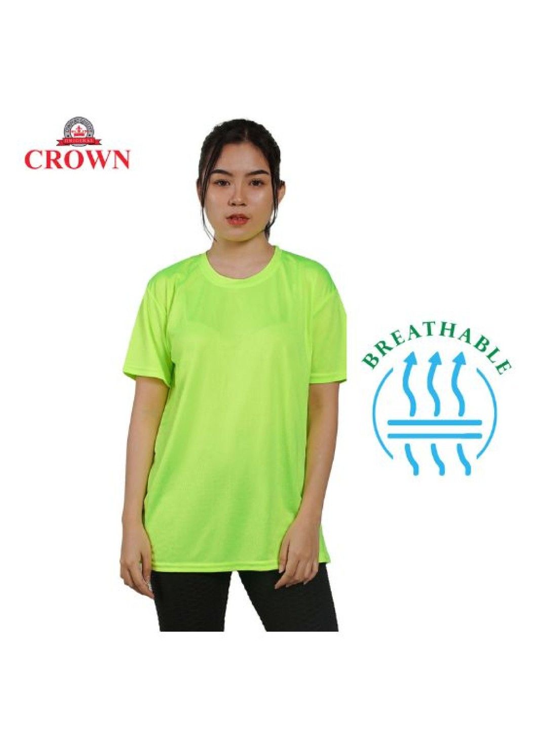 Crown TShirt Ladies Micro Drifit Round Neck (Apple Green- Image 2)