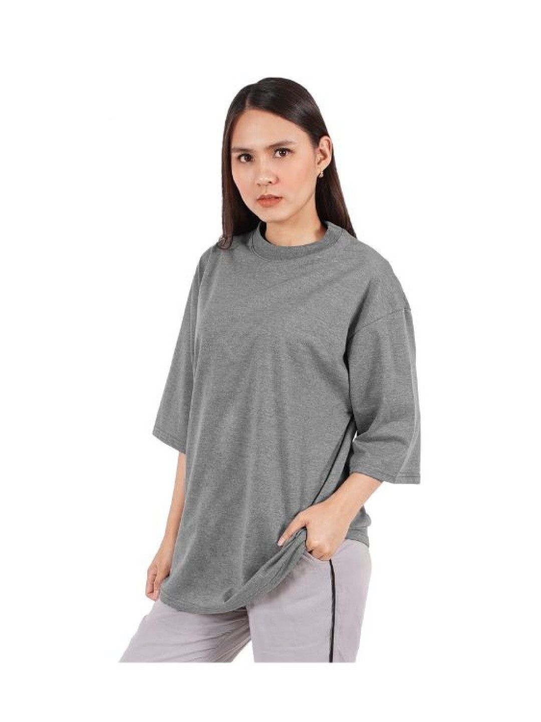 Crown TShirt Ladies Oversized Shirt (Acid Gray- Image 2)