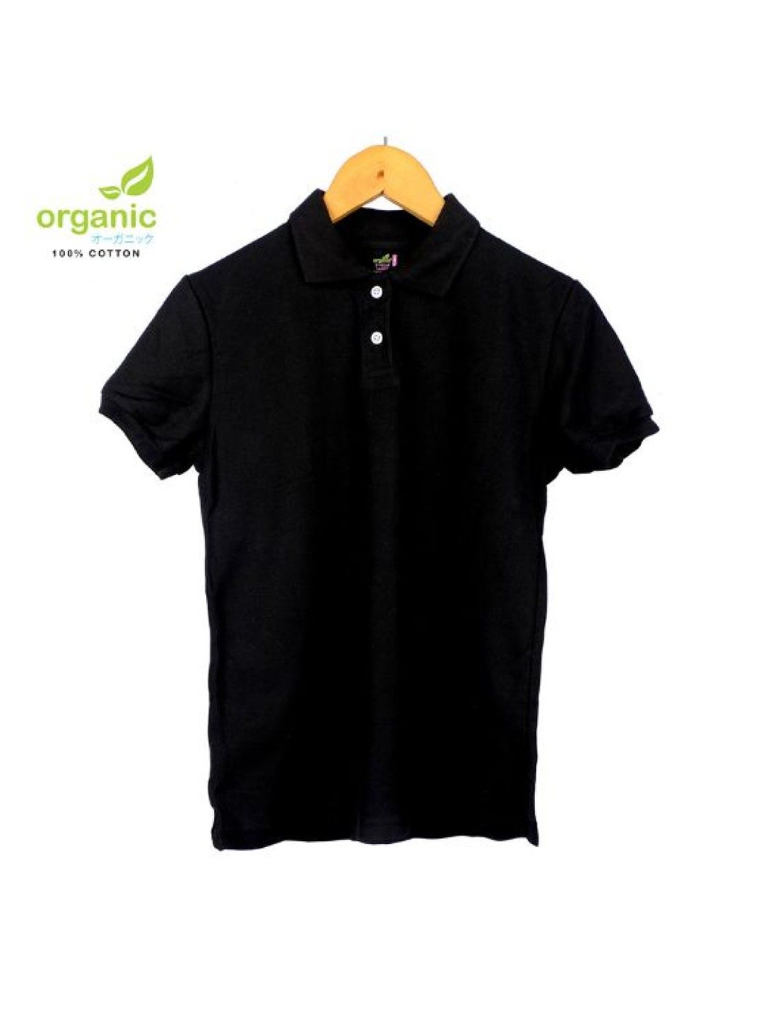 Organic Apparel Ladies Polo Shirt (Black- Image 2)