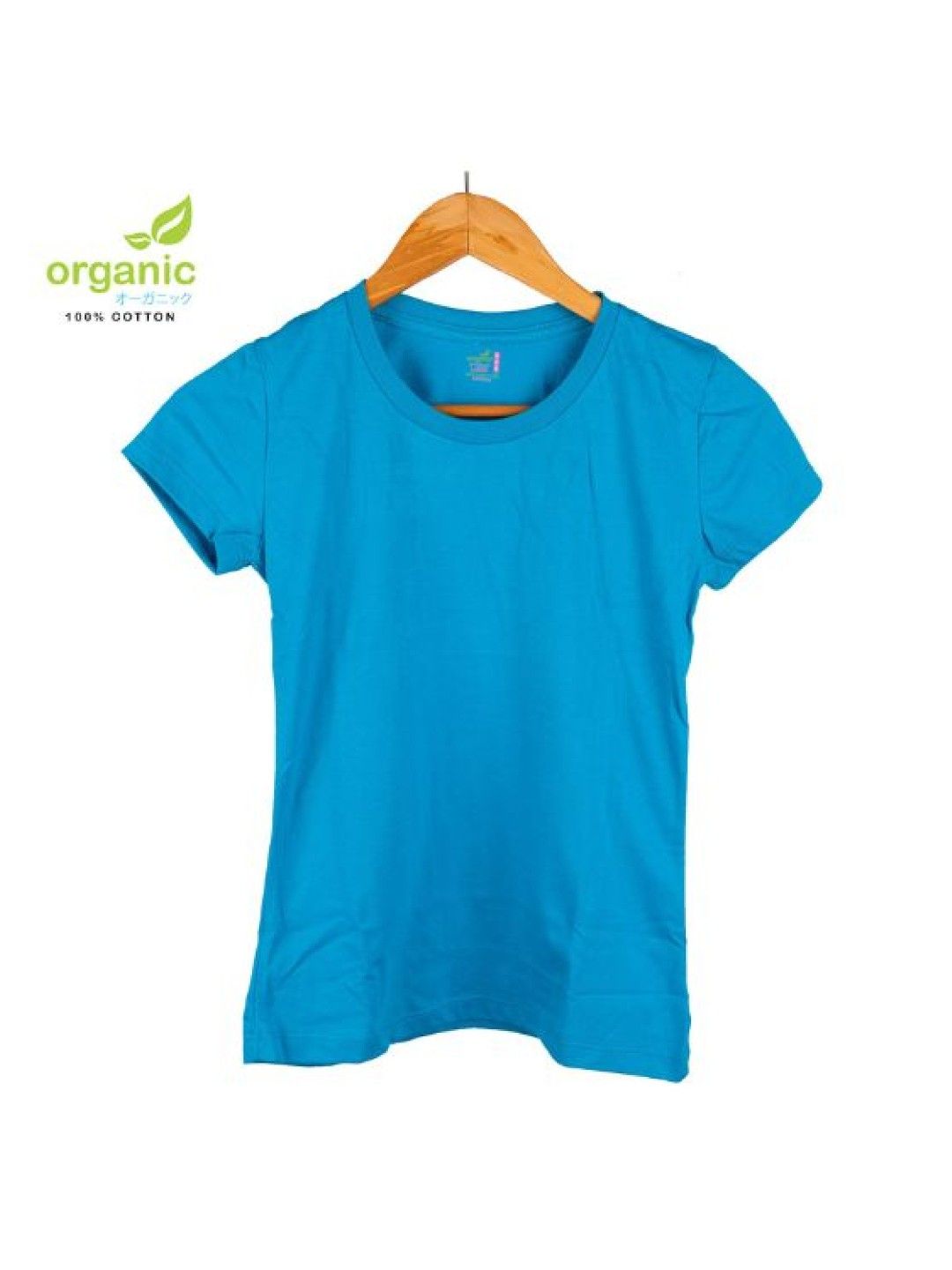 Organic Apparel Ladies Round Neck T-Shirt (Aqua Blue- Image 2)