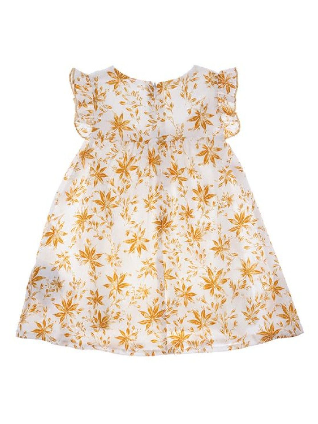 Cottonkind Flexi Leaf Print Dress (Yellow- Image 2)