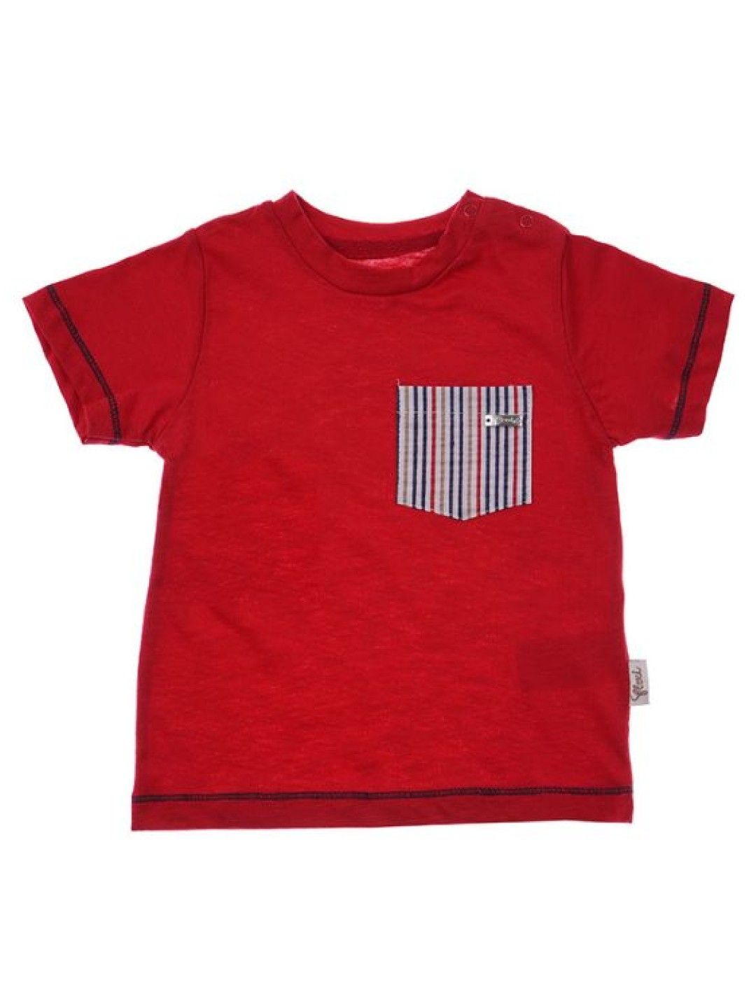 Cottonkind Flexi Striped 2-Piece Set T-shirt and Shorts (Red- Image 2)