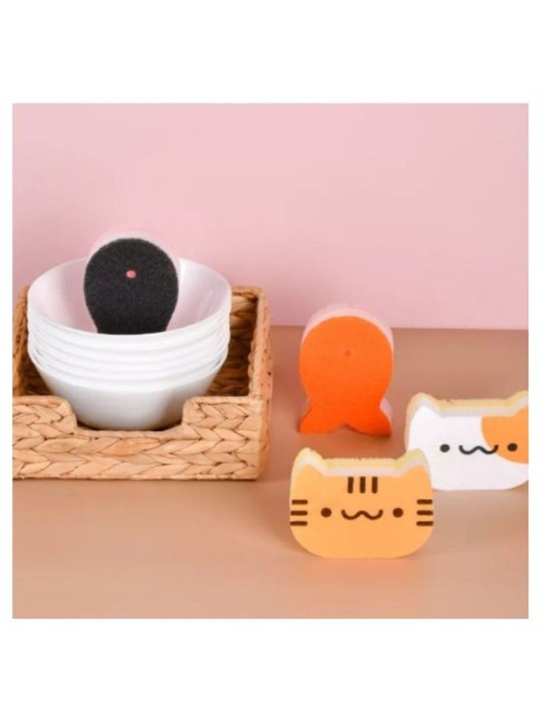 Scenti Cute Kitchen Sponge Cat & Fish 2-Piece Set (No Color- Image 2)