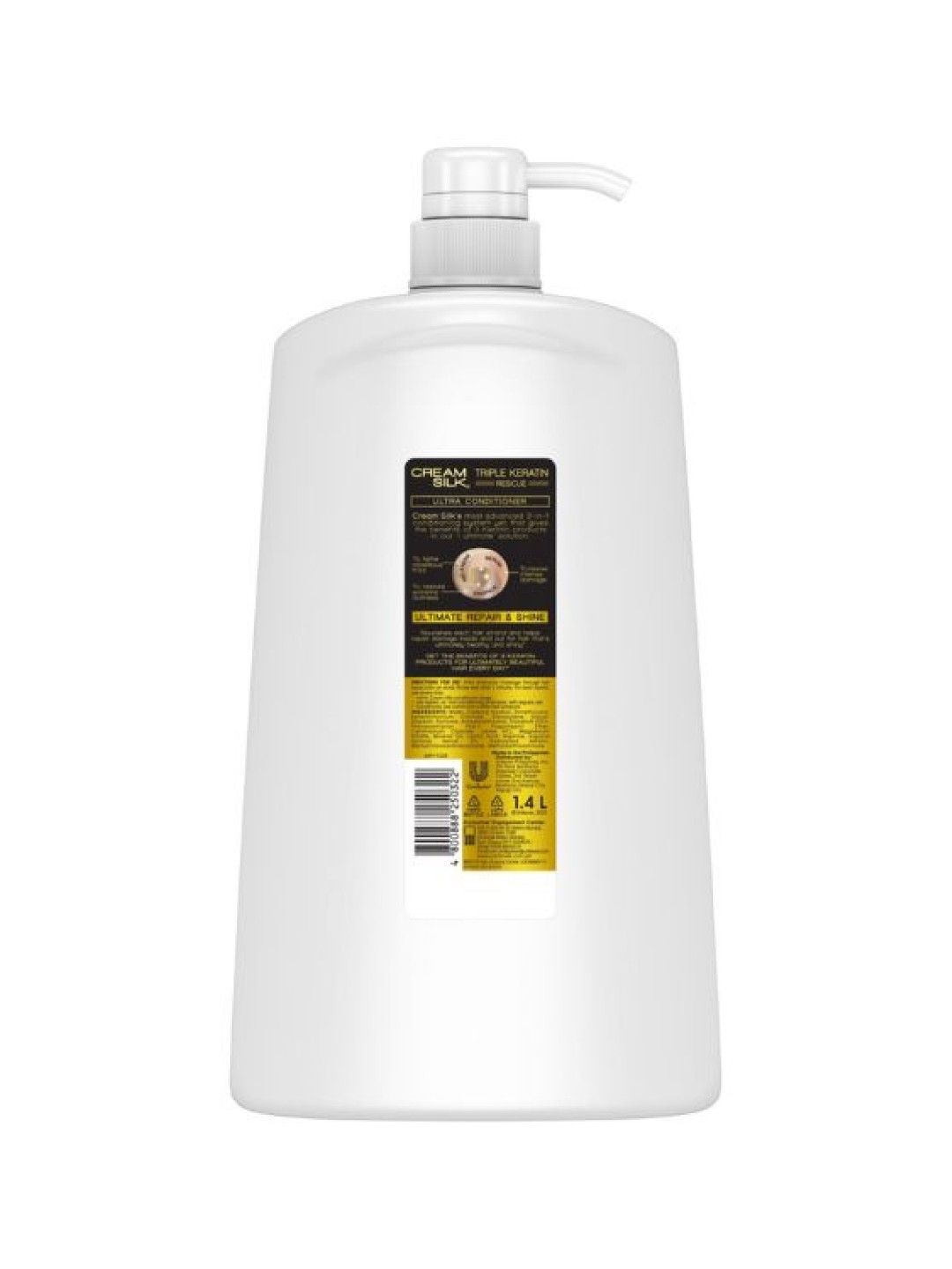 Cream Silk Triple Keratin Rescue Hair Conditioner Ultimate Repair and Shine (1.4L) (No Color- Image 2)