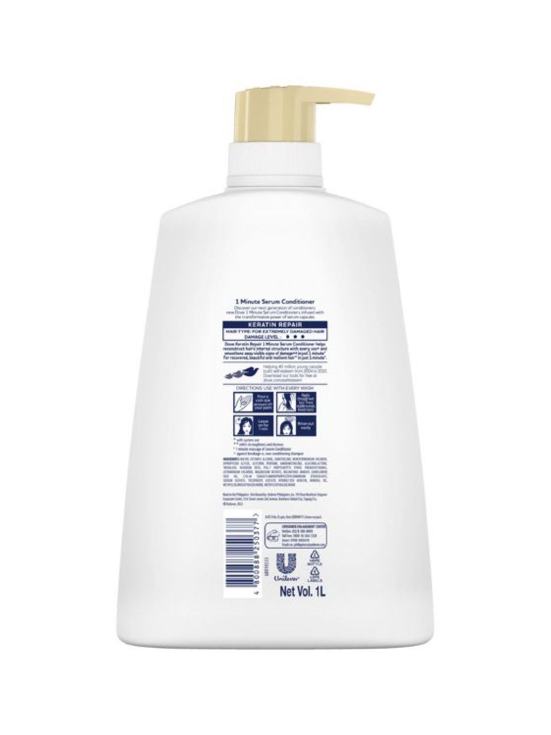 Dove 1-Minute Serum Conditioner Keratin Repair (1L) (No Color- Image 2)