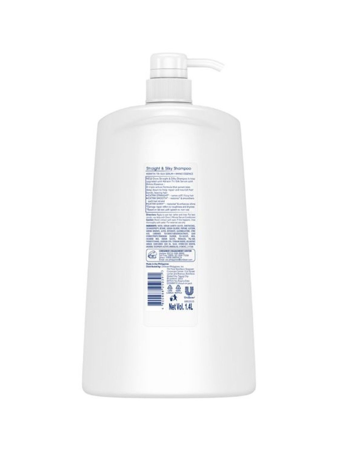 Dove Shampoo Straight and Silky (1.4L) (No Color- Image 2)