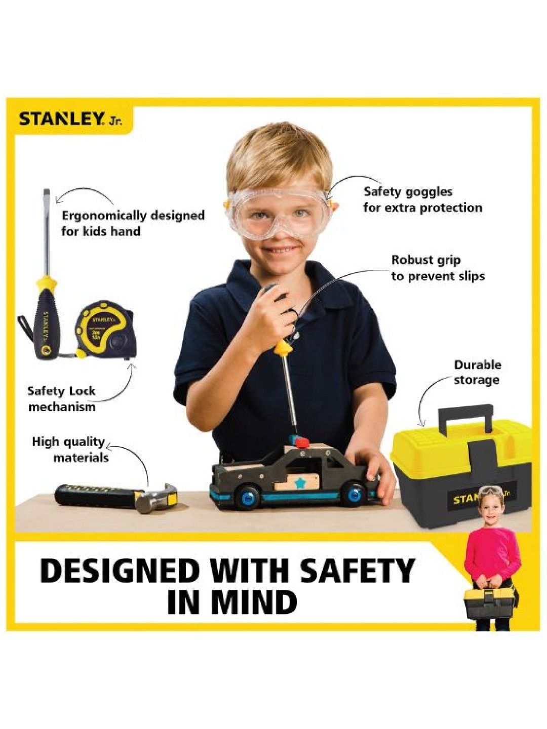 Stanley Stanley Jr. Premium 5-Piece Kids' Tool Set and Toolbox (No Color- Image 2)