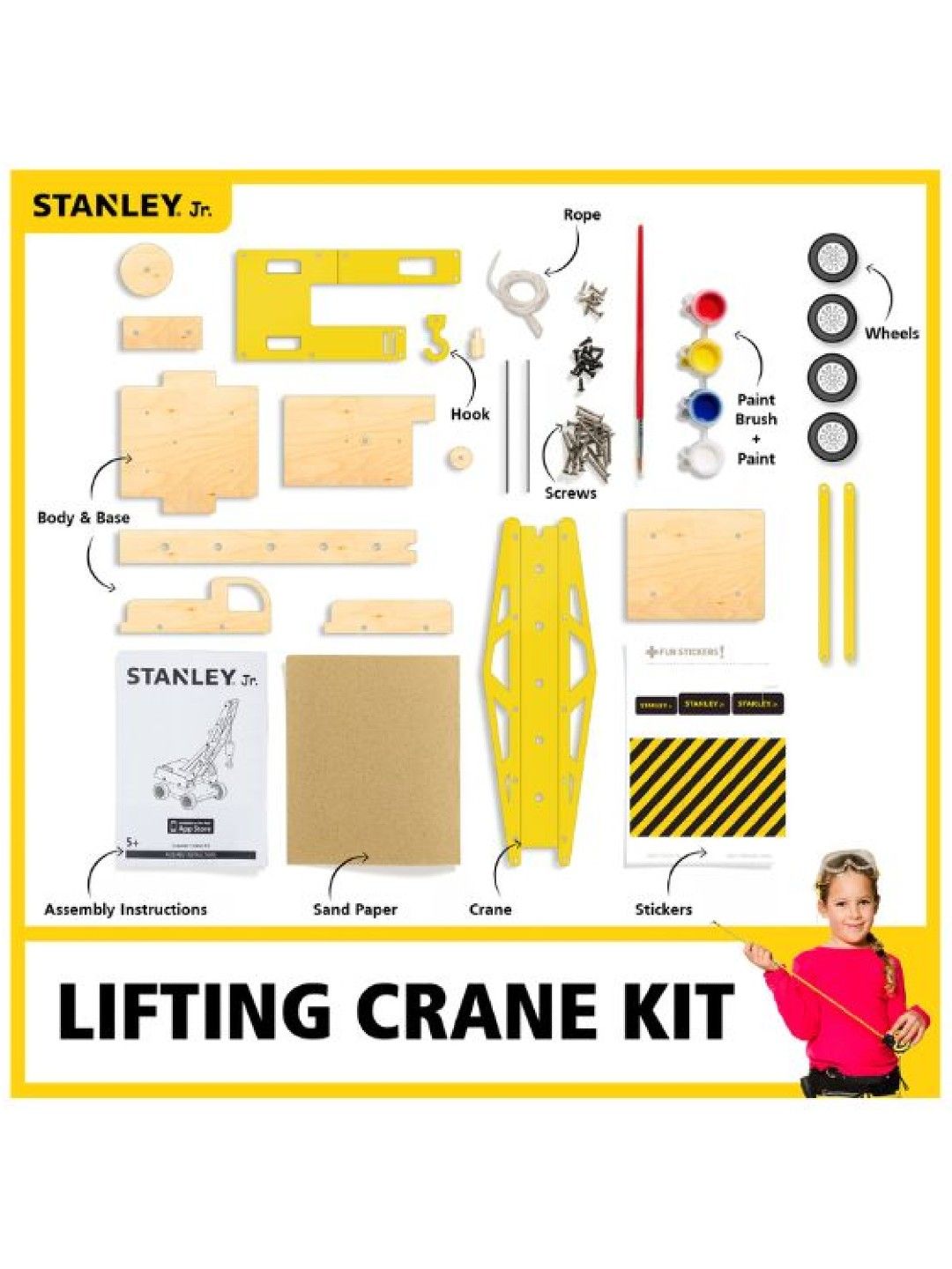 Stanley Stanley Jr. Lifting Crane Assembly Kit (Wooden) (No Color- Image 2)