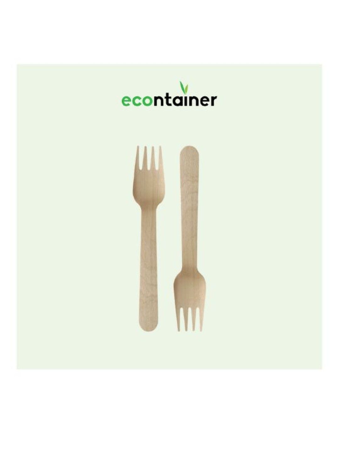 Econtainer Birchwood Fork Compostable and Eco-friendly - Pack of 100 (No Color- Image 2)
