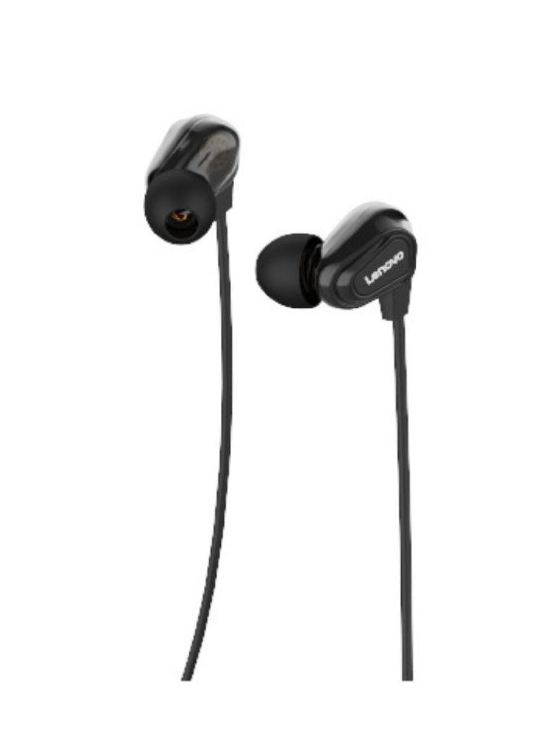 Lenovo HE08 Dual Dynamic Neckband Bluetooth Headset (Black- Image 2)