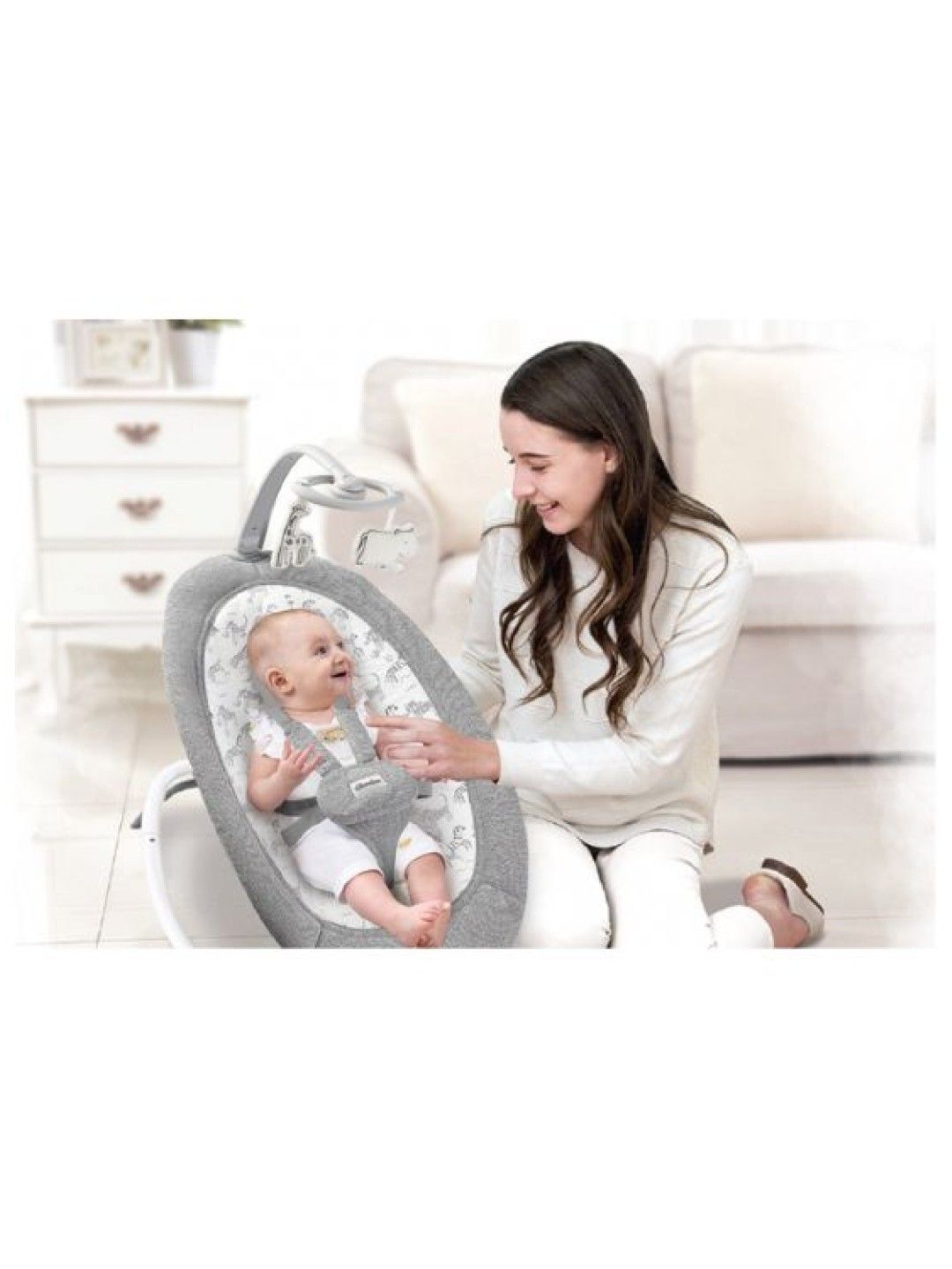 Akeeva Foldable Reclinable Rocker (FUTTON) (Gray- Image 3)