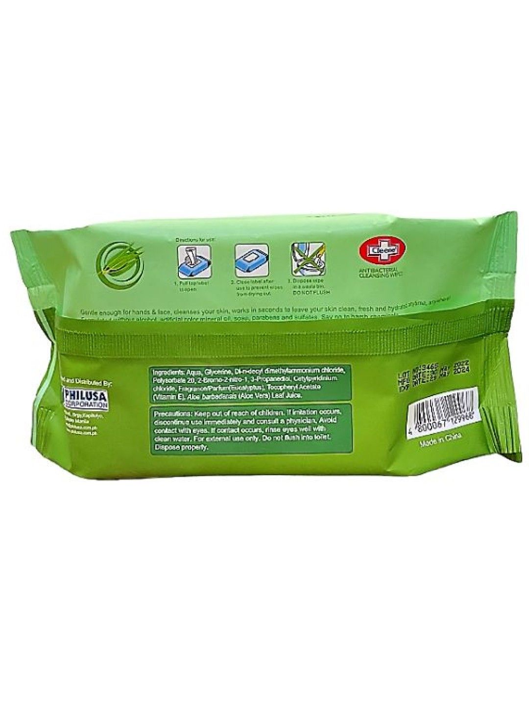 Cleene Antibacterial Cleansing Wipes Eucalyptus (No Color- Image 2)