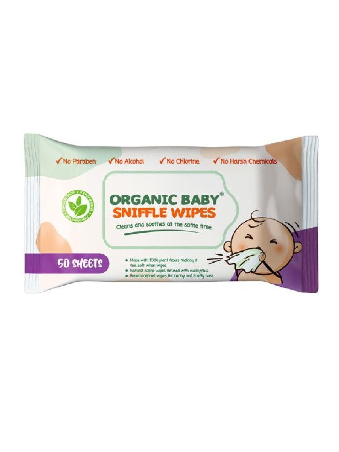 Organic Baby Wipes Sniffles Pack of 3 (No Color- Image 2)