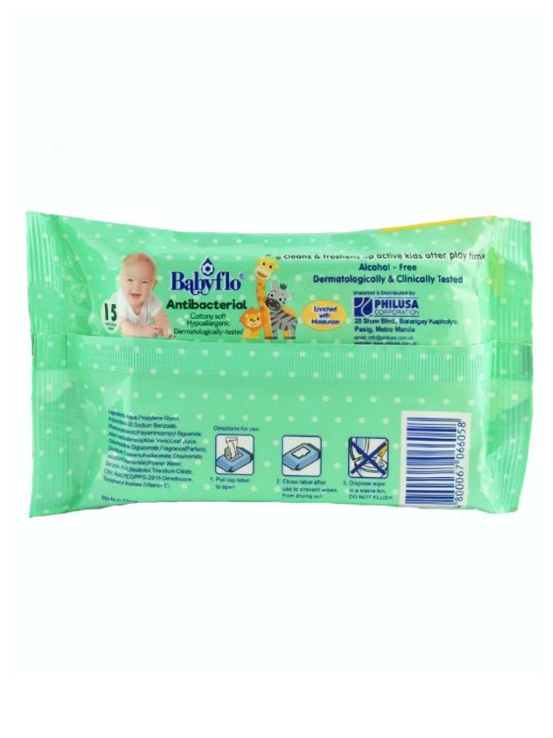 Babyflo Baby Wipes Antibacterial (15s) (No Color- Image 2)