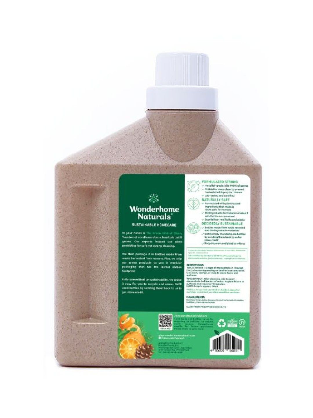 Wonderhome Naturals Natural Germ-Kill All Purpose Surface Cleaner (1.5L) (Pine and Citrus Rind- Image 2)