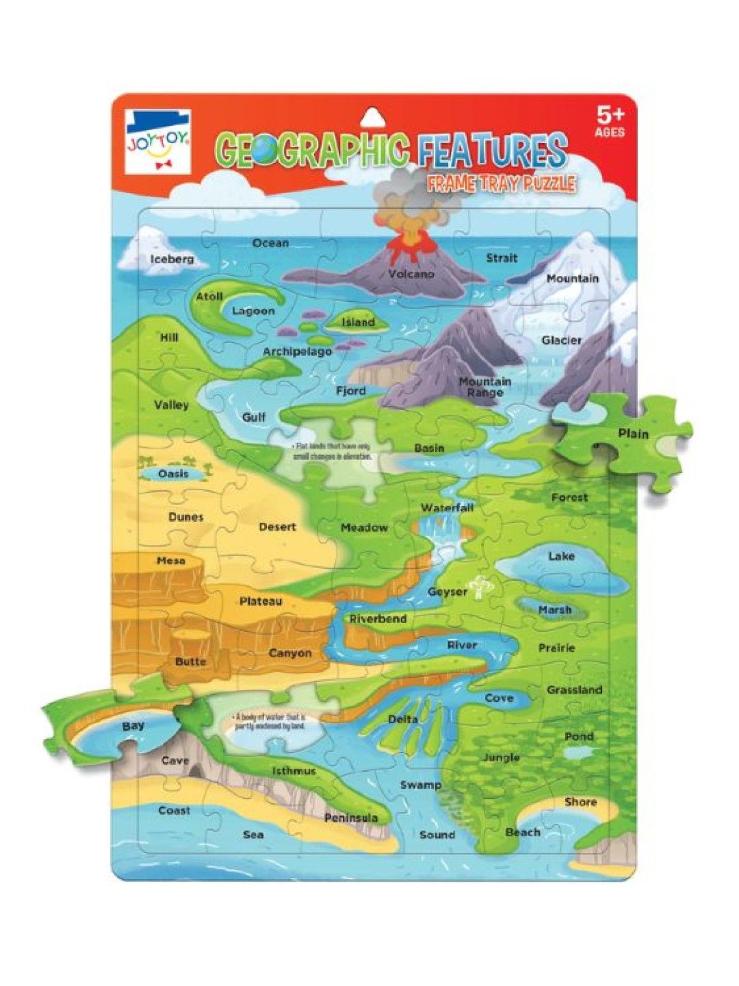 Joytoy Geographic Features Frame Tray Puzzle (No Color- Image 2)