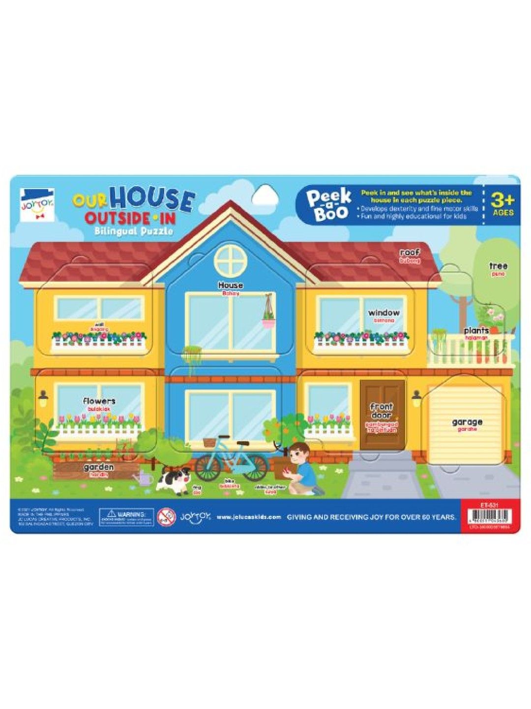 Joytoy Our House Outside In Bilingual Puzzle Peek-A-Boo (No Color- Image 2)