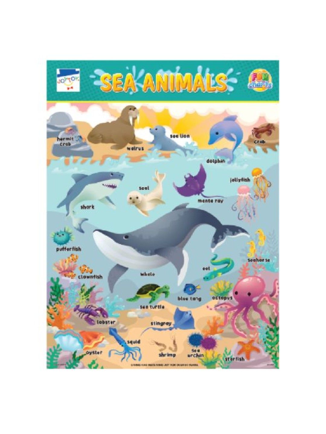 Joytoy Wild & Sea Animals Fun Charts (No Color- Image 2)