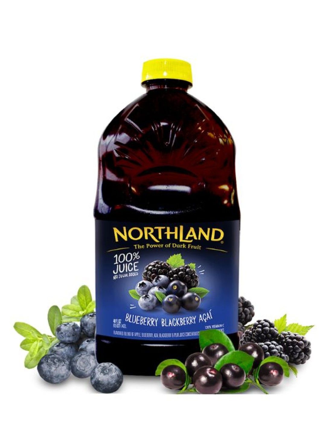 Northland Blueberry Blackberry Acai 100% Juice 64oz/1.89L (No Sugar Added) (No Color- Image 2)