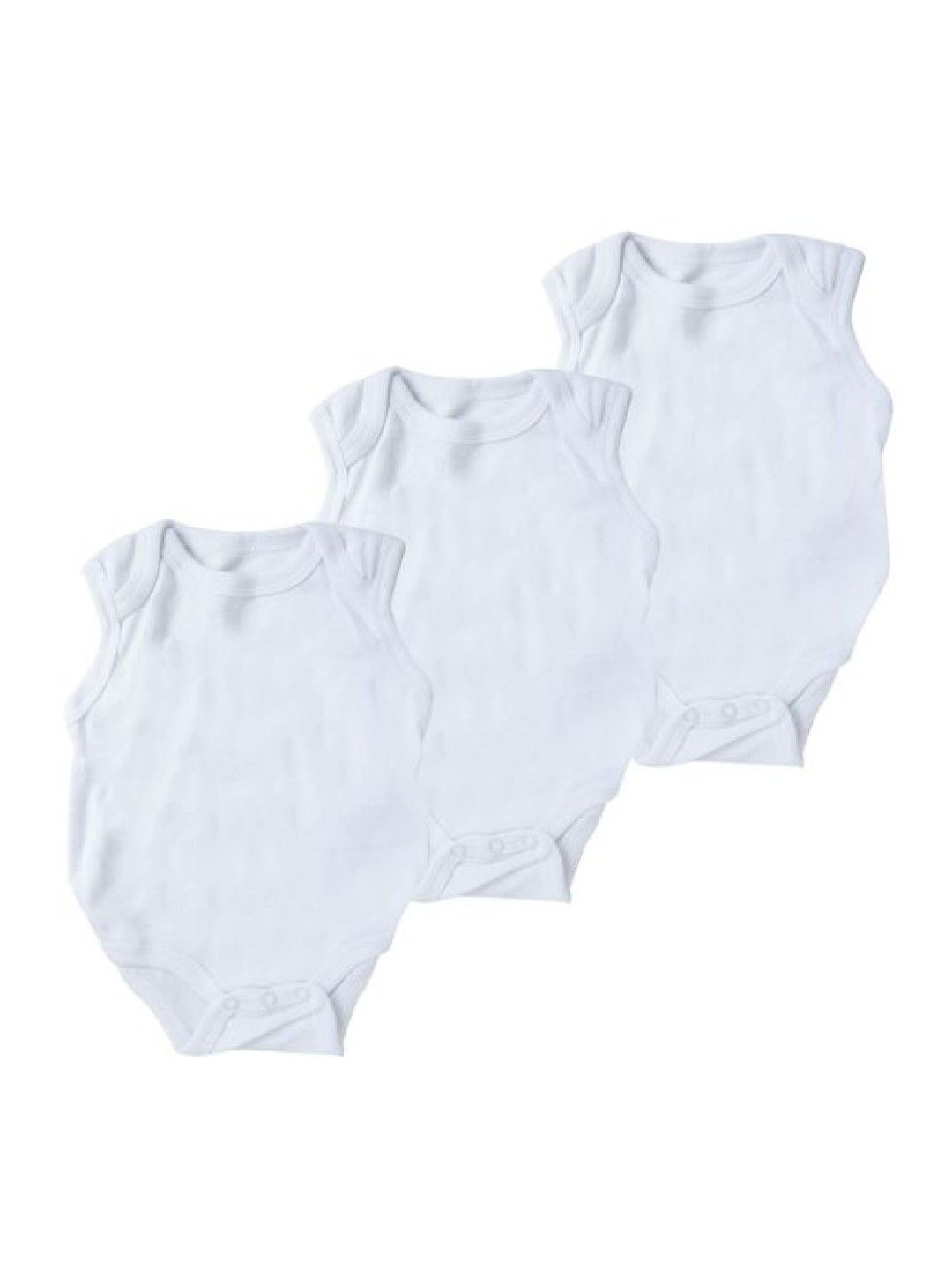 Mother's Choice White Collection 3-Pack Sleeveless Bodysuits (No Color- Image 2)