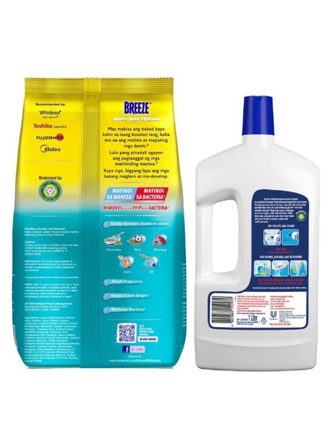 Breeze Powder Antibacterial 1320g + Domex Multipurpose Cleaner Classic 1L (No Color- Image 2)