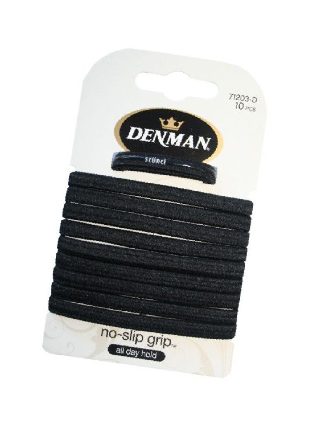 Denman D71203D No-Slip Elastics Black | edamama