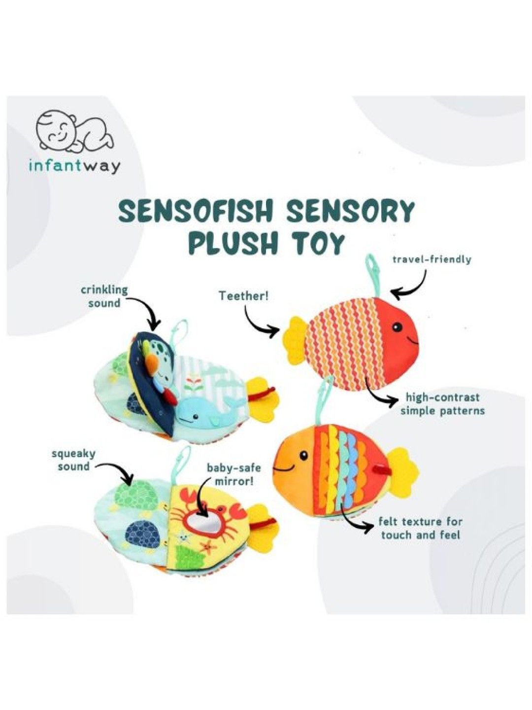 Infantway Sensofish Sensory Plush Toy (No Color- Image 2)