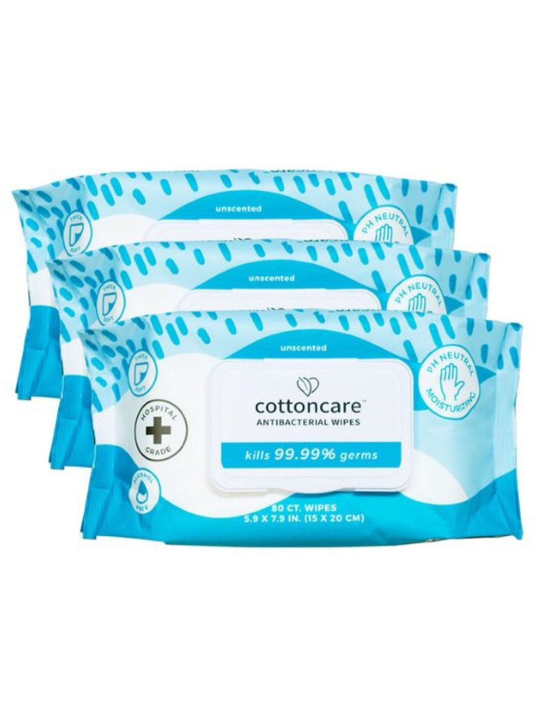 Cotton Central™ Cottoncare™ Antibacterial Biodegradable Wipes (240 pcs) (No Color- Image 1)
