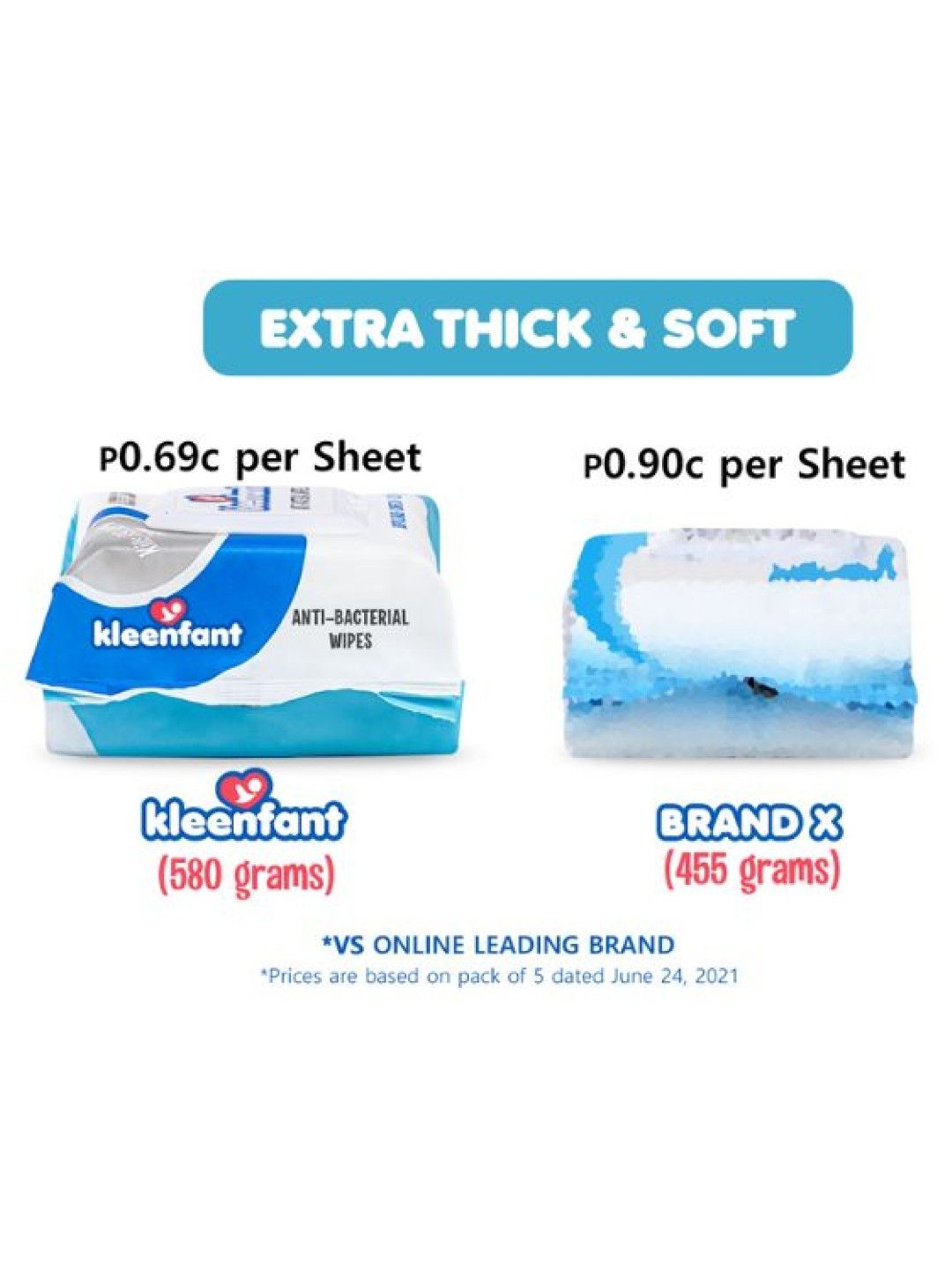 Kleenfant Fresh Scent Antibacterial Wipes (95 Sheets) Pack of 10 (No Color- Image 2)