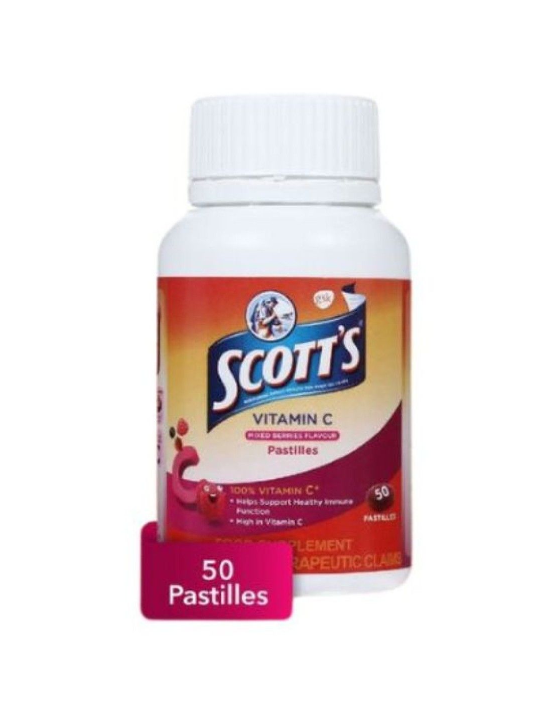 Scott's Vitamin C Pastilles Mixed Berries Flavour (50s) & DHA Gummies Strawberry (60s) (No Color- Image 2)