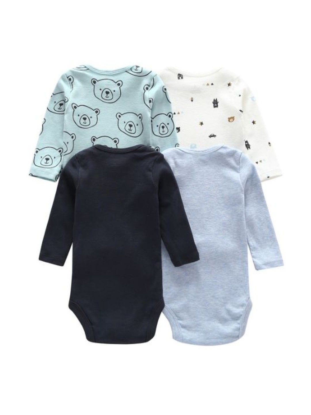 Cottonkind Assorted Bear 4-Piece Longsleeves Onesies (Multicolor- Image 2)