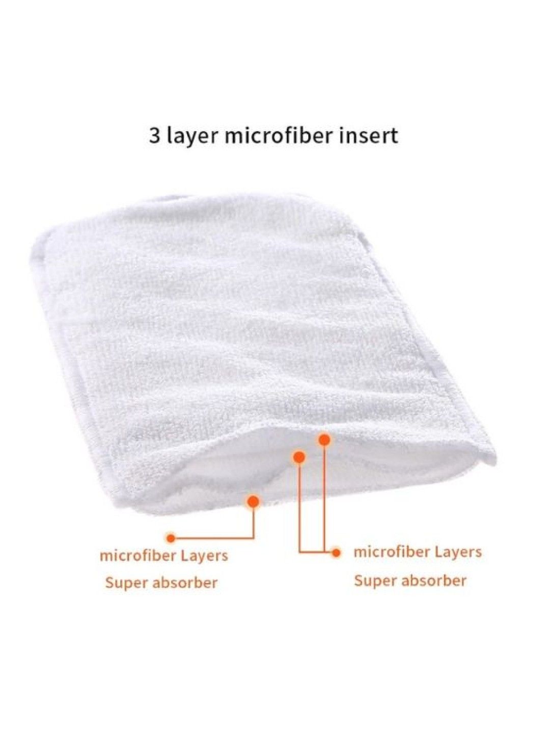 QT Hub Microfiber Insert for Cloth Diaper (2pcs) (No Color- Image 2)