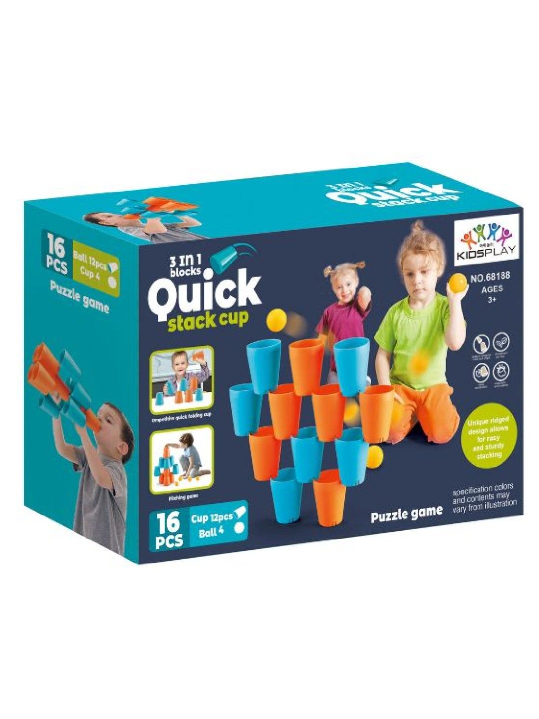 Kidsplay 3 In 1 Blocks Quick Stack Cup (No Color- Image 2)