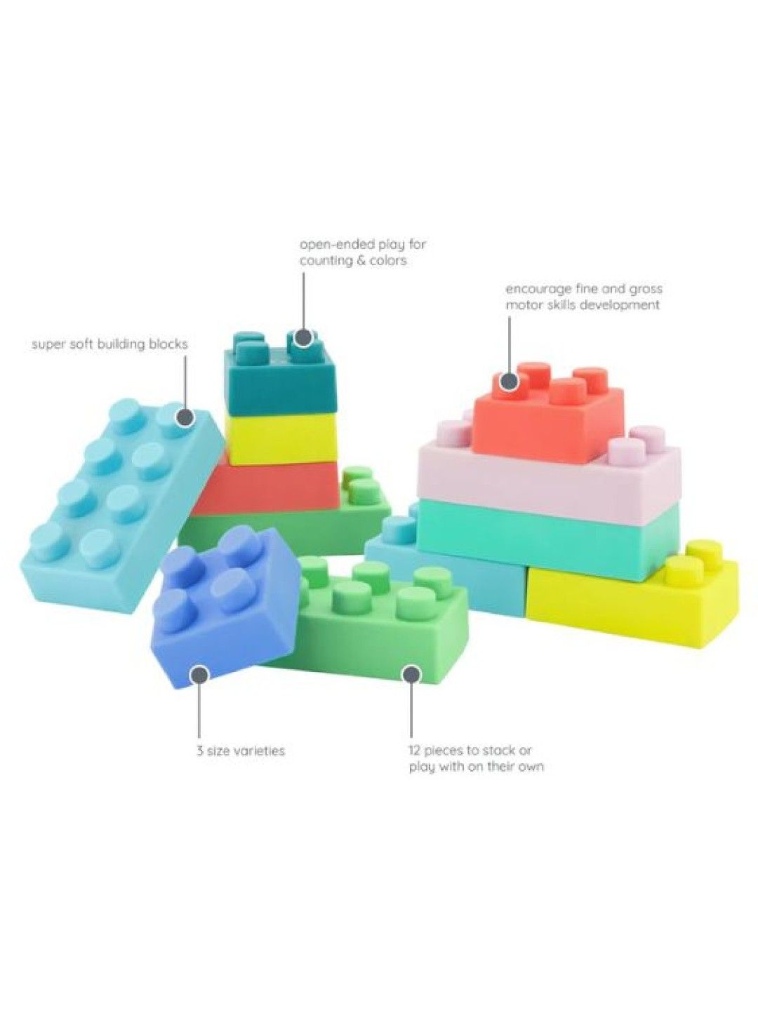 Infantino Super Soft 1st Building Blocks (Multicolor- Image 2)