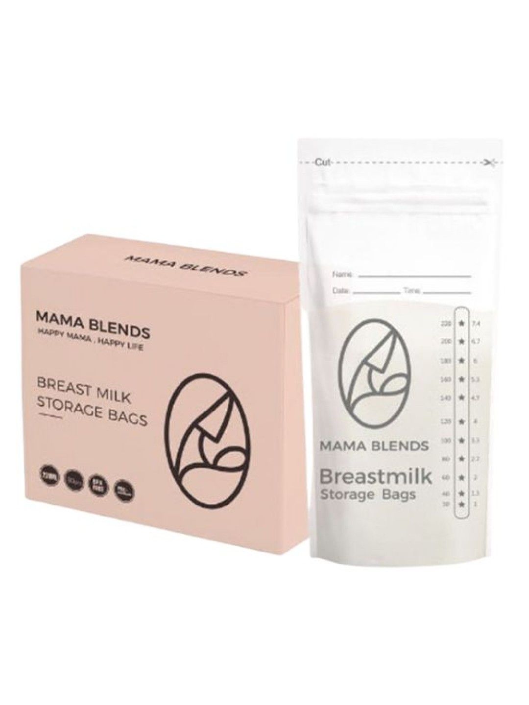 Mama Blends Transparent Breastmilk Storage Bags (Transparent- Image 2)