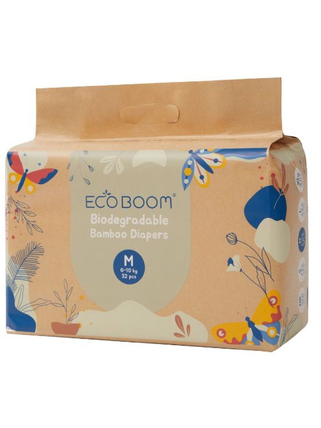 Eco Boom Biodegradable Bamboo Tape Trial Pack Diapers - Medium (32s) (No Color- Image 2)