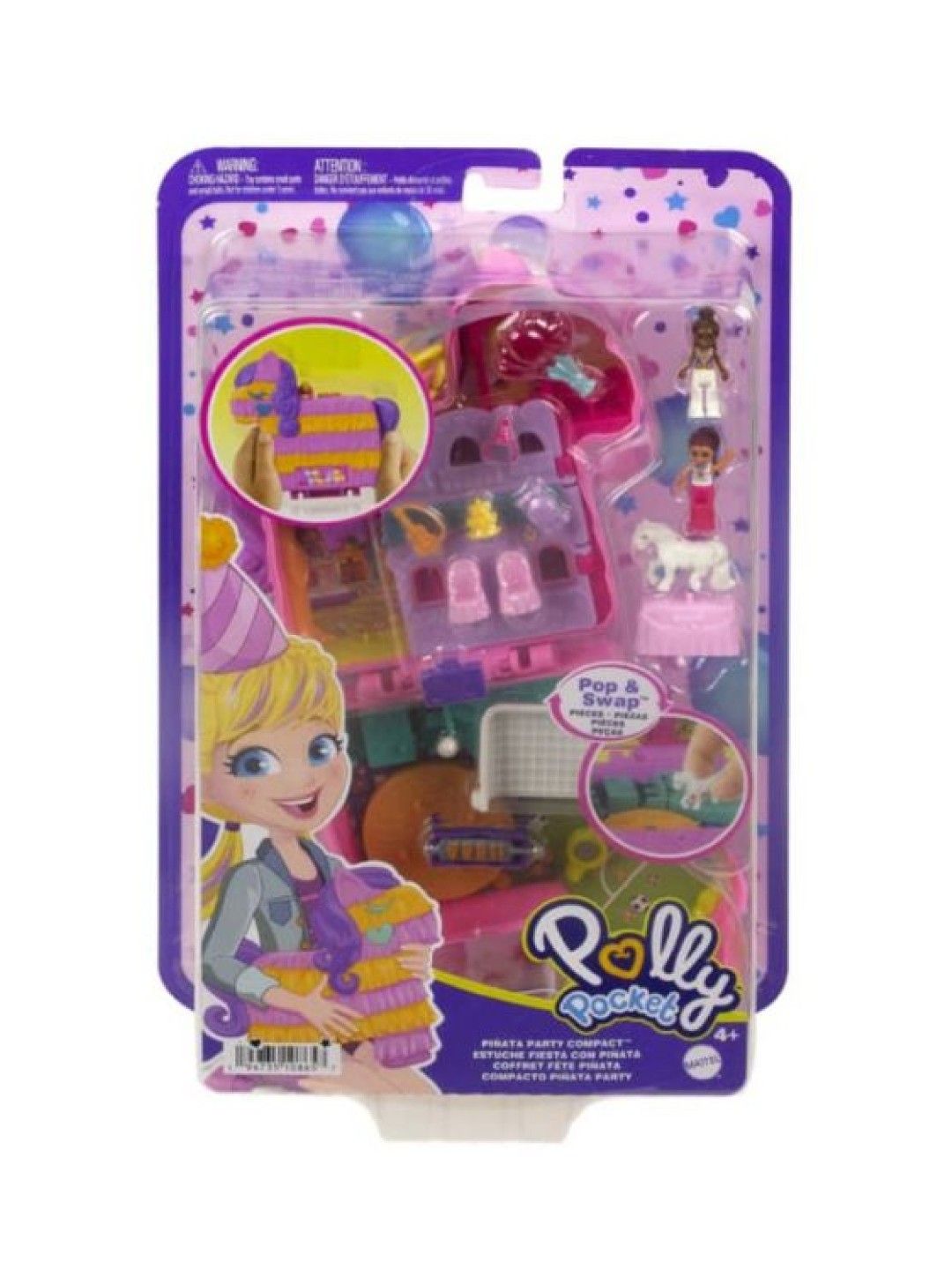 Polly Pocket Mini Toys, Piñata Party Compact Playset (No Color- Image 2)