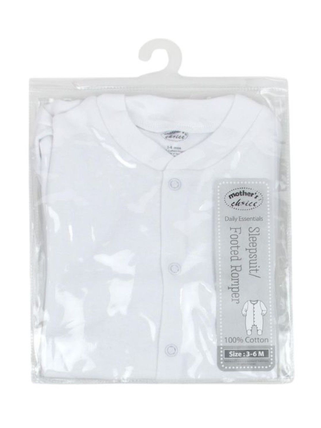 Mother's Choice White Collection 1 Pack Long Sleeve Footed Romper (IT2825A) (White- Image 2)