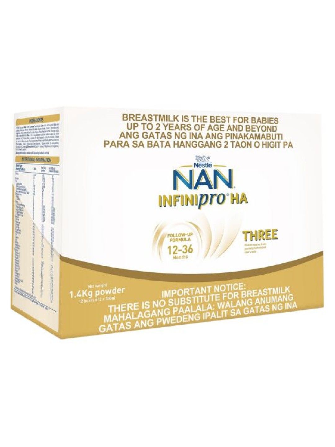 NAN Infinipro HA Three Follow-Up Formula for 12-36 Months (1.4kg) (No Color- Image 2)