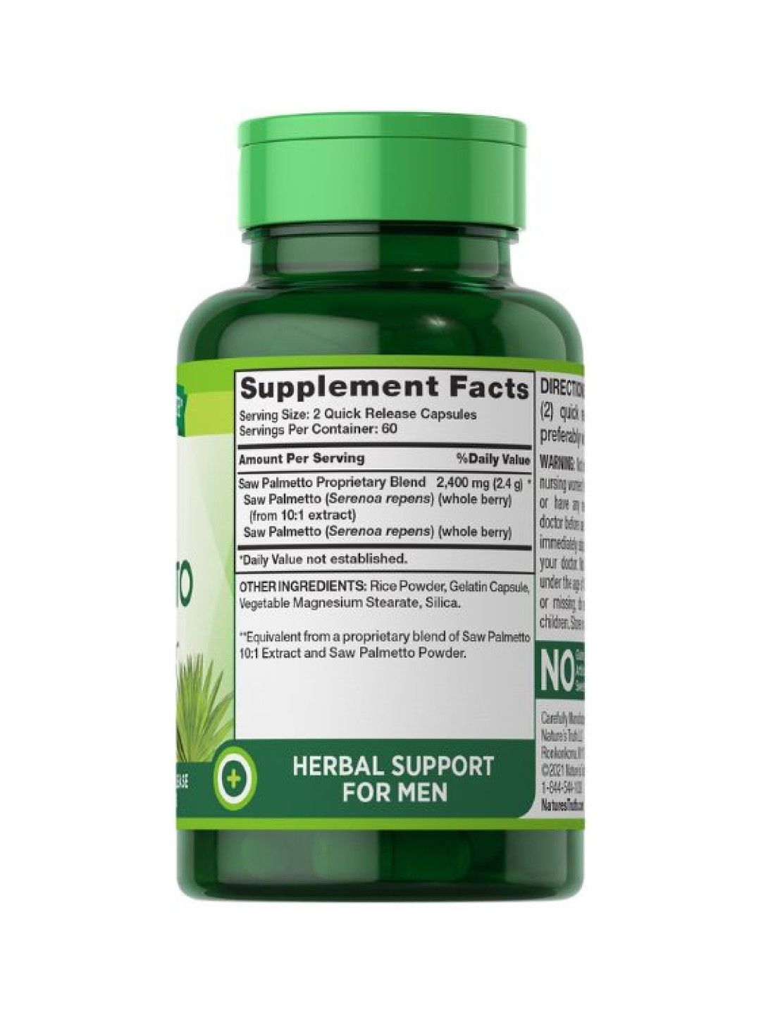 Nature's Truth Saw Palmetto 2400 mg 120 Capsules edamama