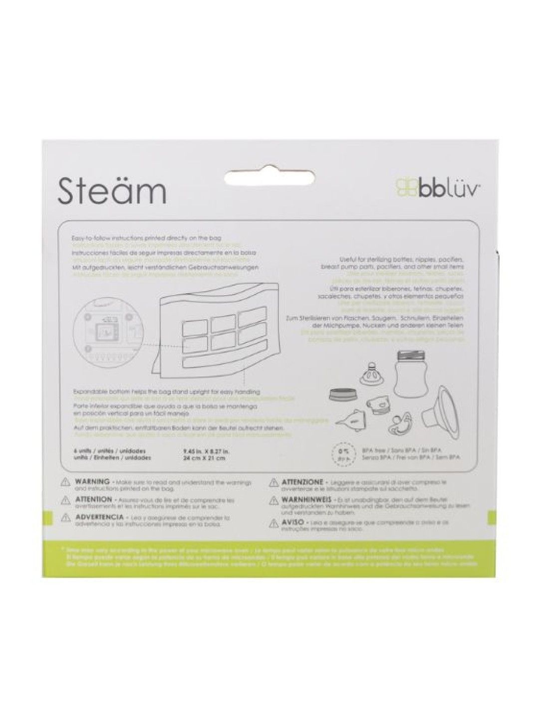 bbluv Steäm: Microwave Quick-Steam Sterilizer Bags (No Color- Image 2)