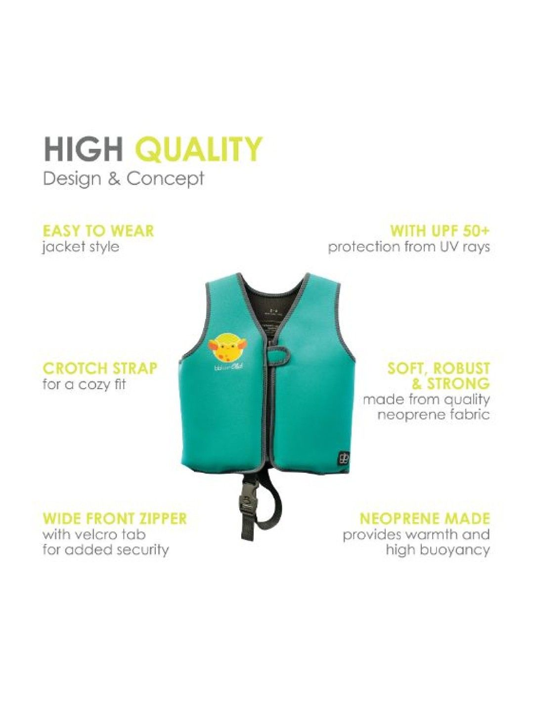 bbluv Näj: Adjustable Neoprene Swim Vest (Aqua- Image 2)