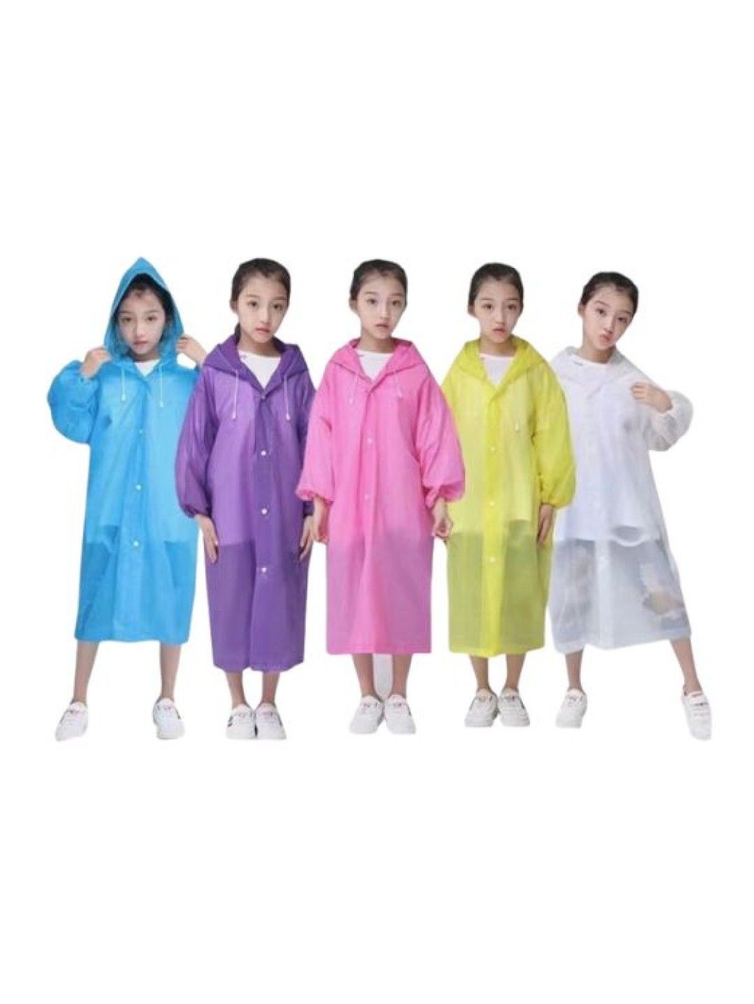 Seams 195 Plain Colored Raincoat (White- Image 2)